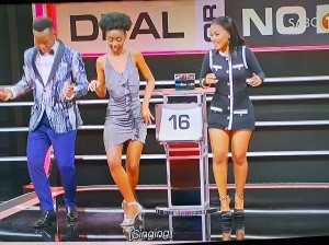 Zee Nxumalo on Deal or No Deal SA—just look at her shine as she takes center stage!Zee Nxumalo on Deal or No Deal SA