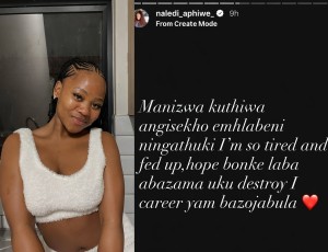Singer Naledi Aphiwe is trending after reports that she allegedly lost a R5 mill
